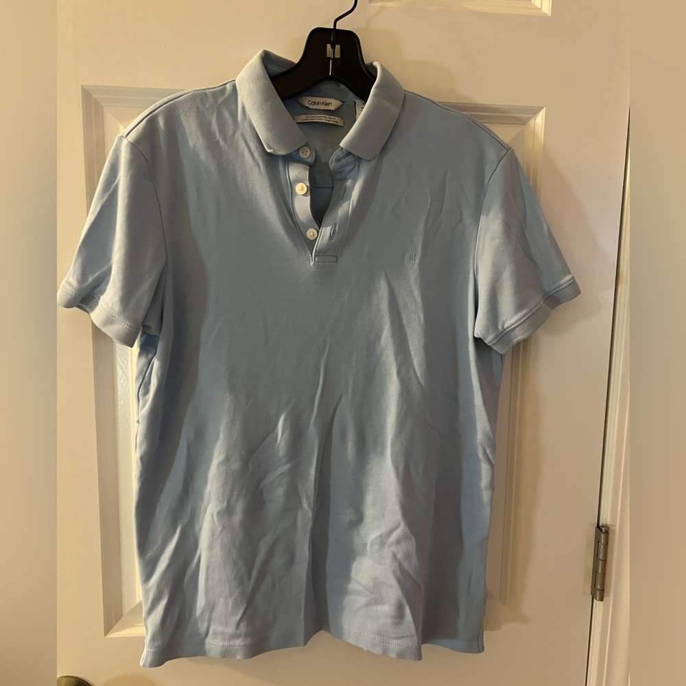 Calvin Klein Sky Blue Polo Shirt for Men